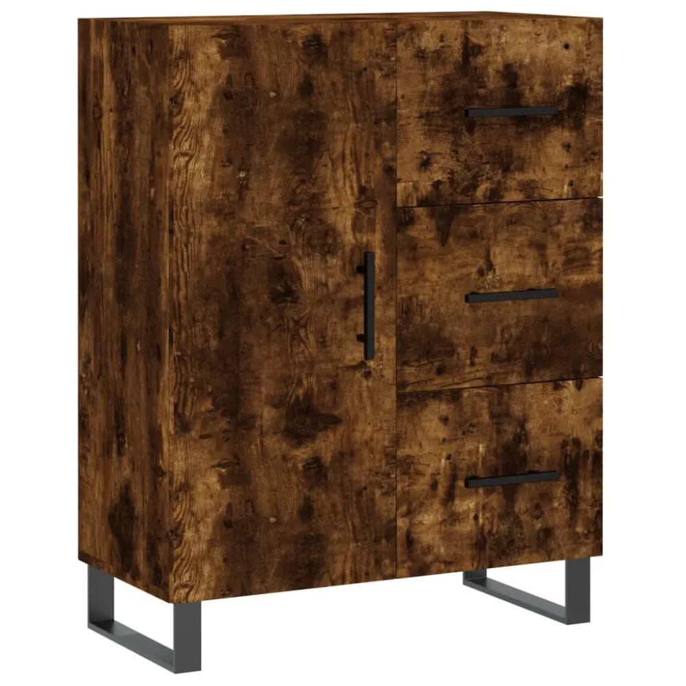 Buffet bahut commode armoire meuble de rangement organisateur cuisine salle de séjour salon haut 69,5 x 34 x 180 cm bois d...