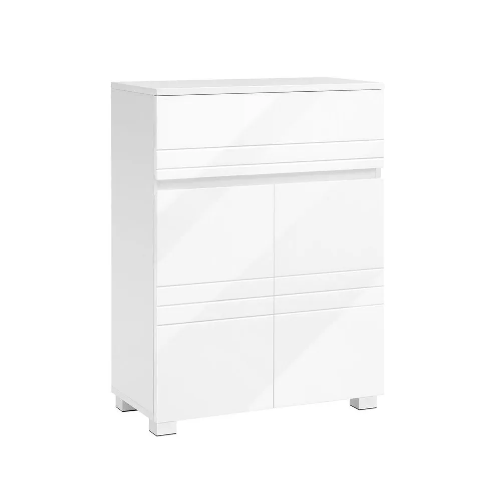 Certifié NF Sanitaire VASAGLE Meuble de salle de bain blanc