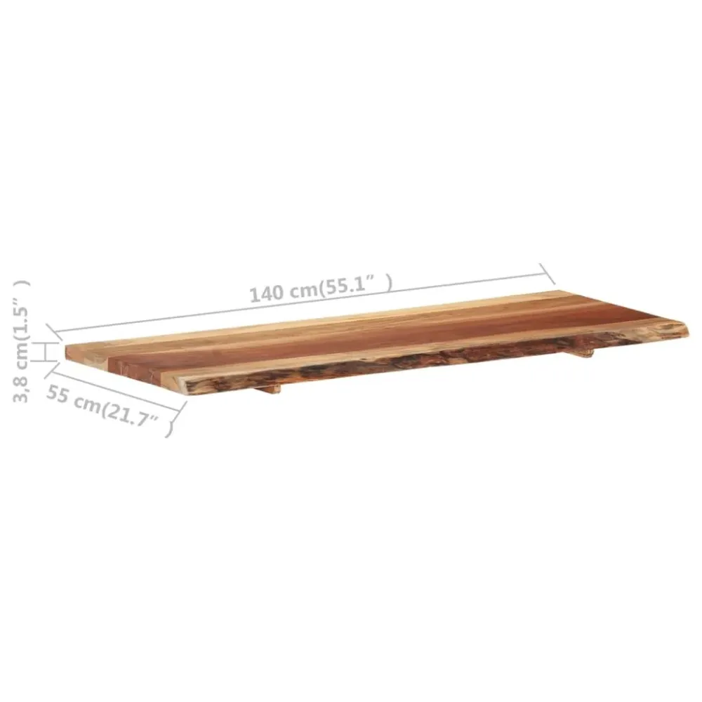 Dessus de meuble-lavabo de salle de bain acacia etagère flottante tablette de meuble-lavabo plateau de meuble-lavabo 140 x...