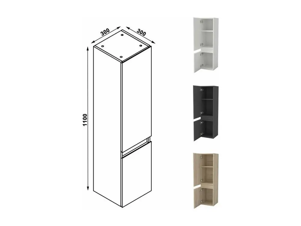 Ensemble meuble accessible vasque 80cm 2 tiroirs + lavabo + colonne + miroir rond,anthracite avec Flexible 1,5 m