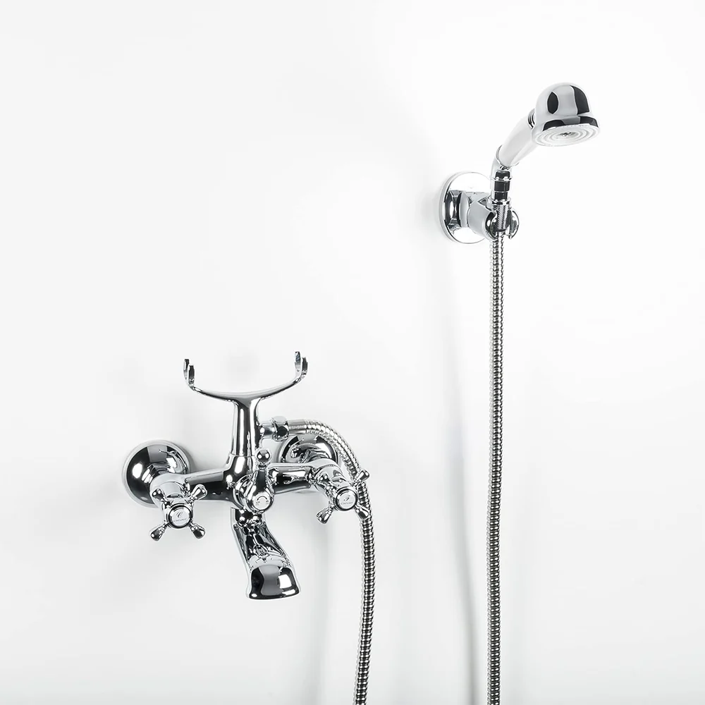 Gruppo vasca cromo esterno con kit doccia orientabile Liberty Installation Rapide