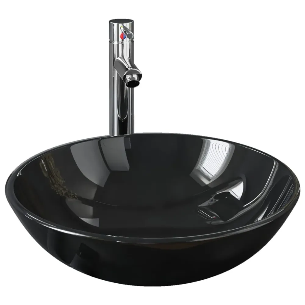 Lavabo de bain avec robinet et drain à poussoir vasque à poser de toilette lave-mains de salle de bain lavabo de salle d'e...