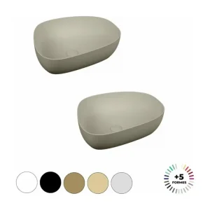 Lavabo dupliqué vasque à poser VITRA Outline, asymétrique - taupe mat | Haut de gamme