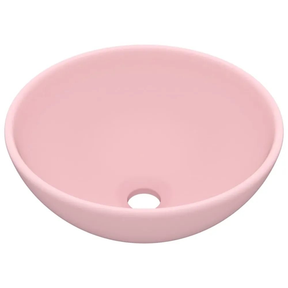 Lavabo rond de luxe de salle de bain vasque à poser de toilette lave-mains salle cosmétique intérieur 32,5 x 14 cm céramiq...