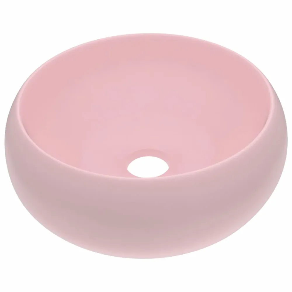 Lavabo rond de luxe vasque à poser de toilette lave-mains de salle de bain cuisine vestiaire maison intérieur 40 cm cérami...