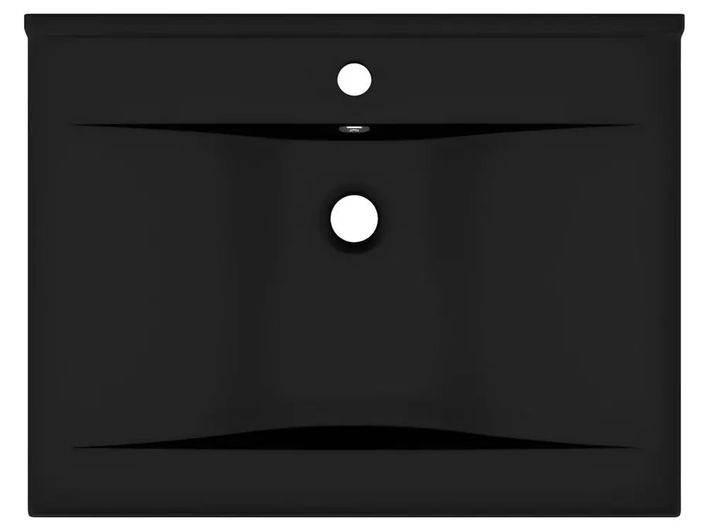 Lavabo salle de bain avec trou de robinet 60x46 cm céramique noir mat 02_0002772