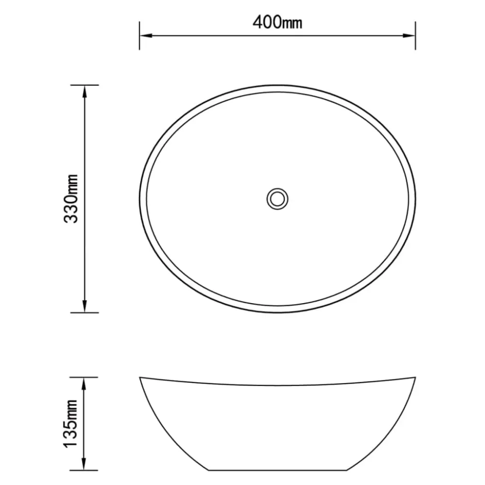 Lavabo vasque ovale de luxe 40x33 cm céramique vert sombre mat 02_0002668