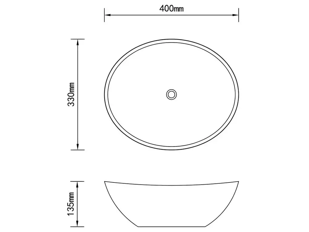 Lavabo vasque salle de bain ovale 40 x 33 cm céramique noir 02_0002481