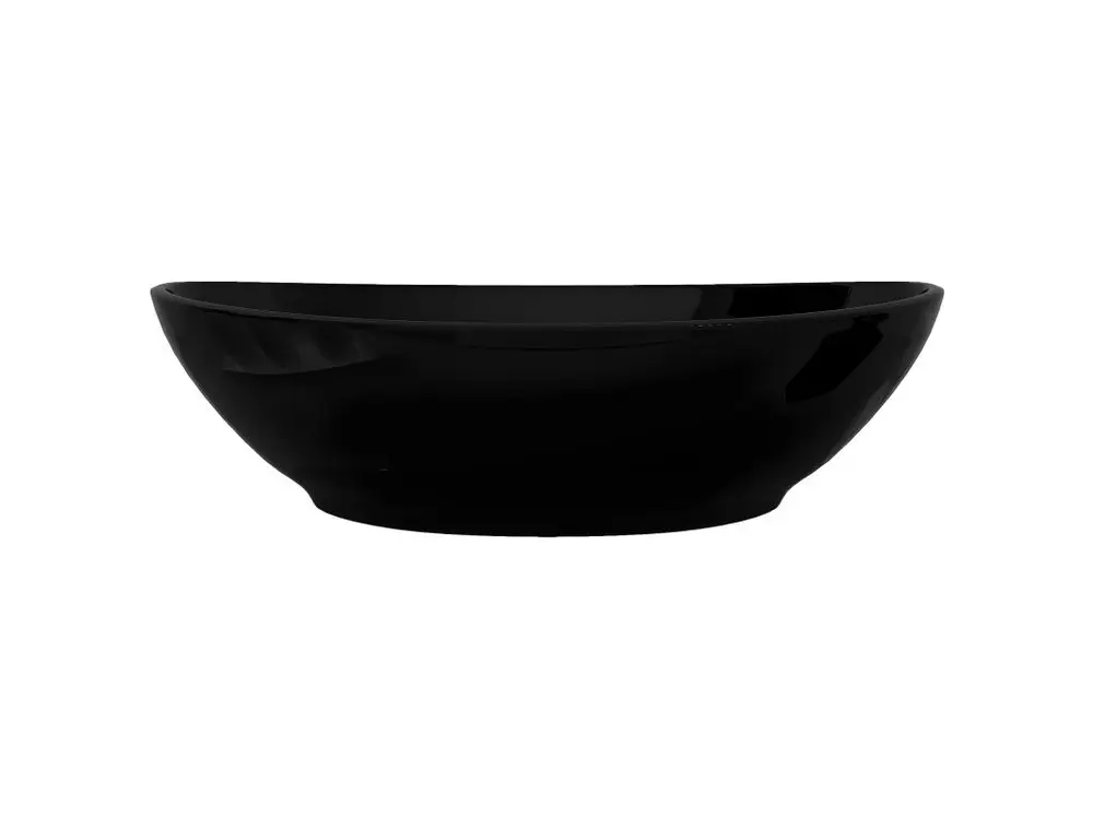 Lavabo vasque salle de bain ovale 40 x 33 cm céramique noir 02_0002481