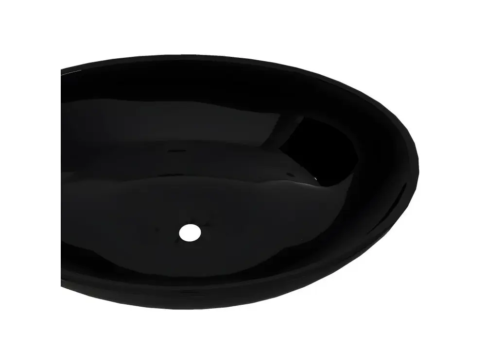 Lavabo vasque salle de bain ovale 40 x 33 cm céramique noir 02_0002481
