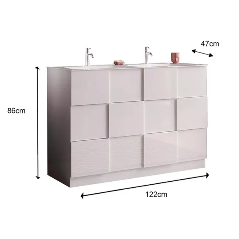 Meuble salle de bain sur pieds ARREDOBAGNO CAMPANELLI 3 tiroirs + doublement vasque 120cm