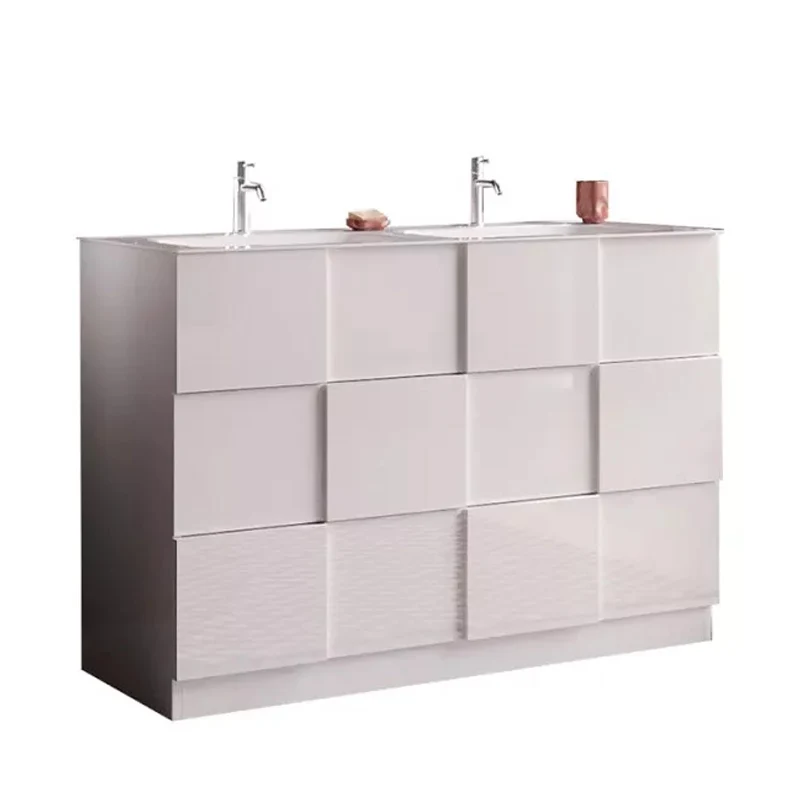 Meuble salle de bain sur pieds ARREDOBAGNO CAMPANELLI 3 tiroirs + deux fois vasque 120cm