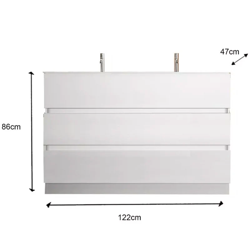 Meuble salle de bain sur pieds ARREDOBAGNO CAMPANELLI 3 tiroirs + doublement vasque 120cm
