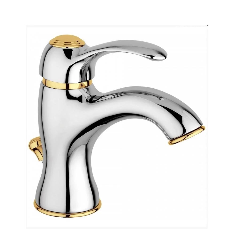 Mitigeur lavabo avec vidage série Flavia modèle FA075CO couleur chrome-or Paffoni