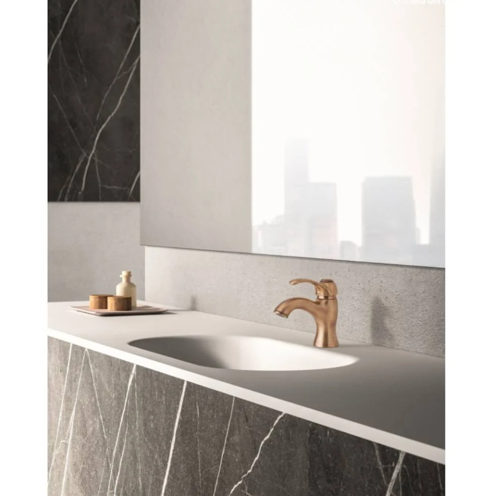 Mitigeur lavabo avec vidage série Flavia modèle FA075BR couleur cuivre étain Paffoni