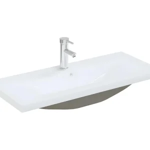 Mitigeur mural Lavabo salle de bain encastré avec robinet 91 cm céramique blanc 02_0002798