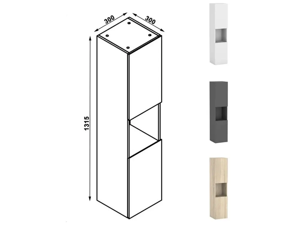 Robinet cascade Ensemble meubles Salle de Bain accessible vasque 60cm, colonnex2 et miroir Anthracite
