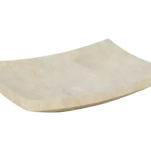 Robinet à levier unique Évier lavabo vasque salle de bain 50 x 35 cm marbre crème 02_0002549