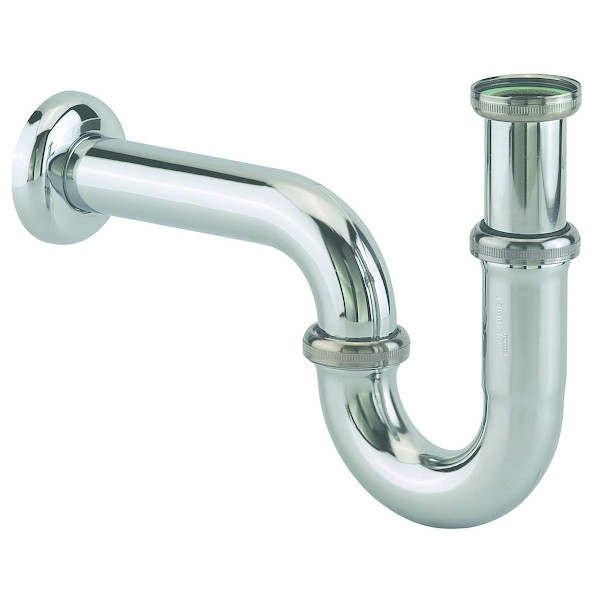 Siphon tube vasque - Diamètre d'entrée : 1"1/4 - Hauteur garde d'eau : 65 mm - Diamètre sortie : 32 mm - VA...