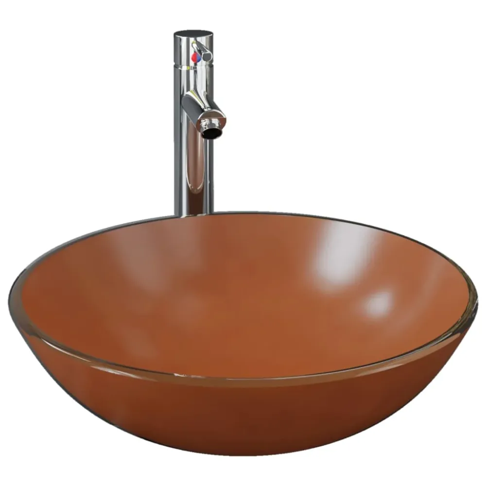 Étanche IPX4 Lavabo de bain avec robinet et drain à poussoir vasque à poser de toilette lave-mains de salle de bain lavabo...