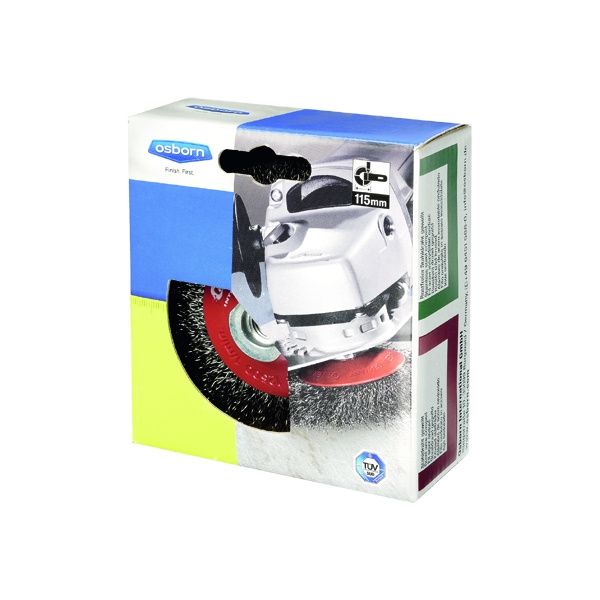 Brosse à fil pour meuleuse - Ø 100 mm - fil acier - Ø du fil 0,3 mm - OSBORN
