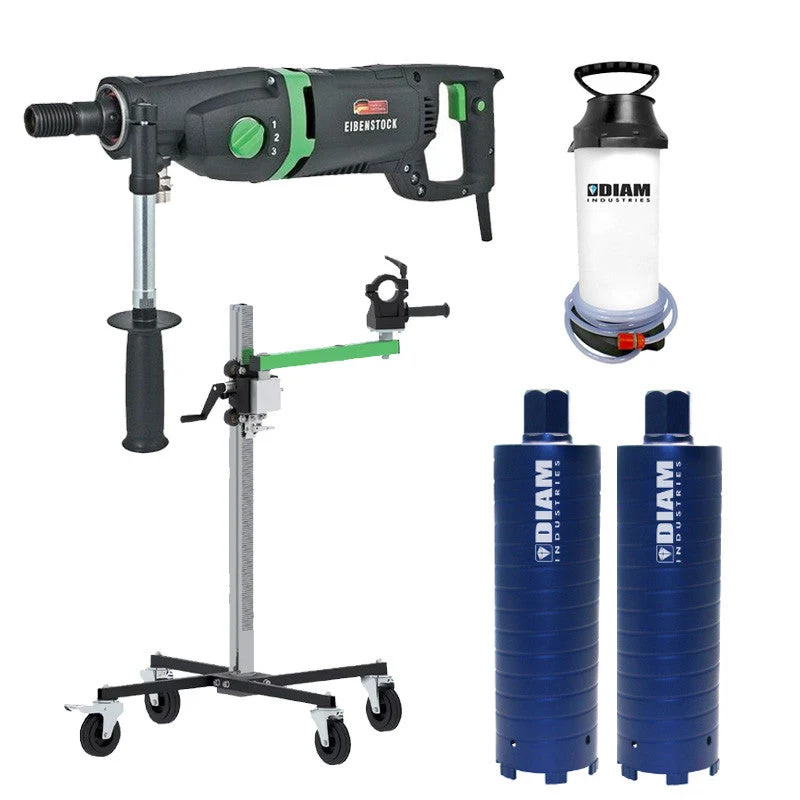 Perforateur Pack Carotteuse à sec ou à eau ETN162/3 + Support mobile EIBENSTOCK + Pulvérisateur + 2 couronnes Ø102/450 mm...