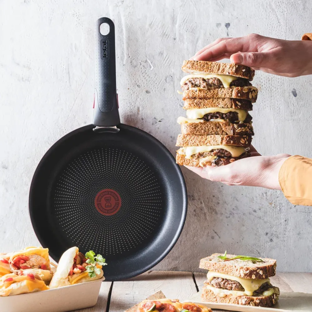 Set de 3 poêles et manche Ingenio Emotion Tefal 22, 24 et 28 cm Sécurité Renforcée