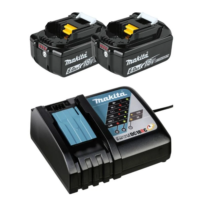 Pack Énergie 2 batteries 6,0 Ah BL1860B + 1 chargeur foudroyant DC18RC MAKITA - en carton