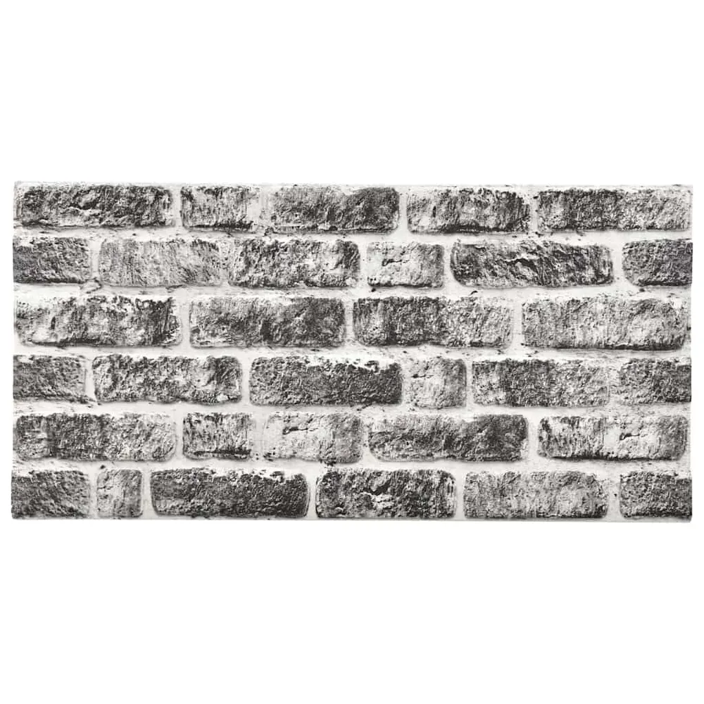 Panneaux muraux 3D avec design de brique gris sombre 10 pcs EPS
