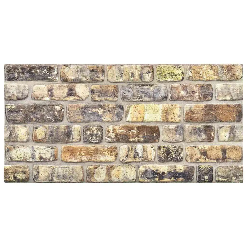 Panneaux muraux 3D avec design de brique multicolore 10 pcs EPS en rouleau de 10 mètres