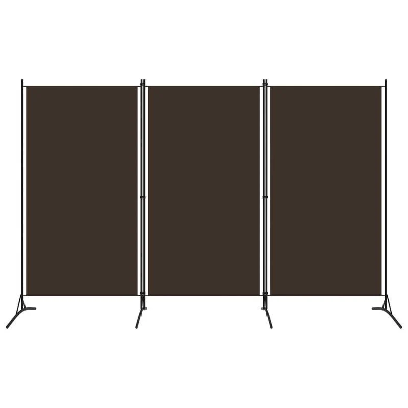Paravent Modulable à 3 Panneaux en Tissu Marron pour mur intérieur