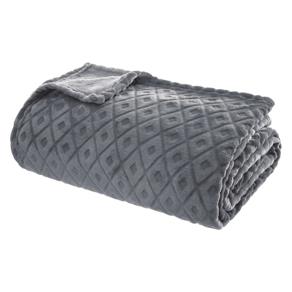 Plaid flan 3d losange gris noir