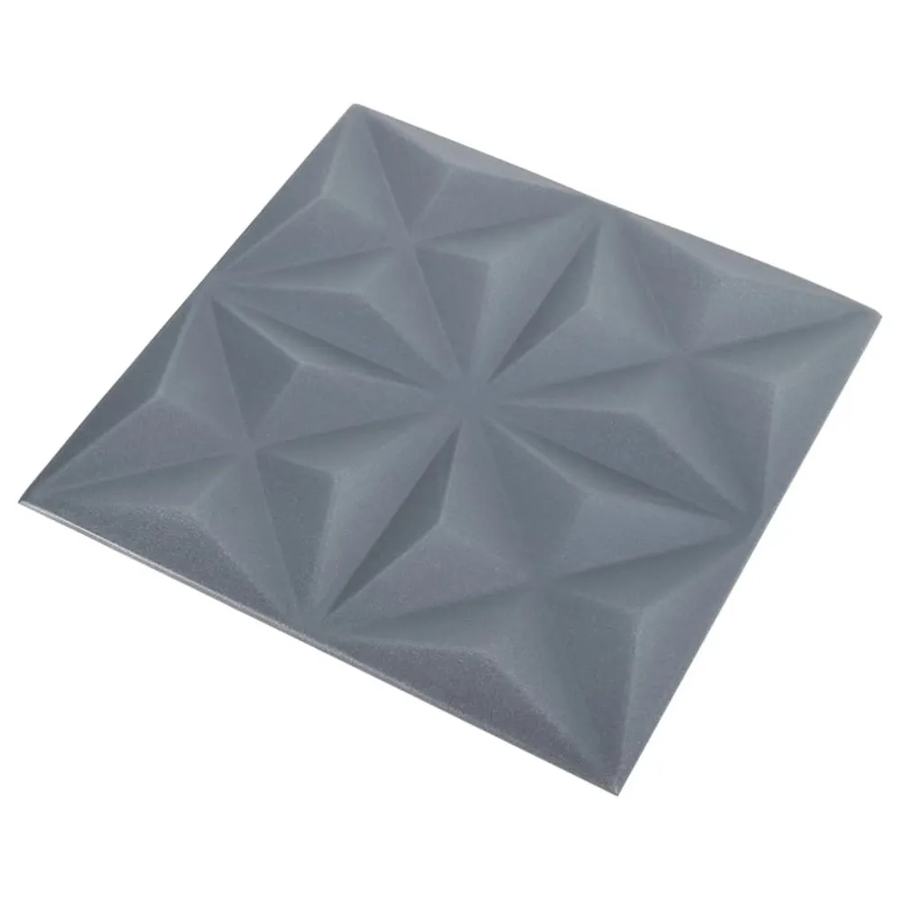 Règle à couper Panneaux muraux 3D 12 pcs 50x50 cm gris origami 3 m²