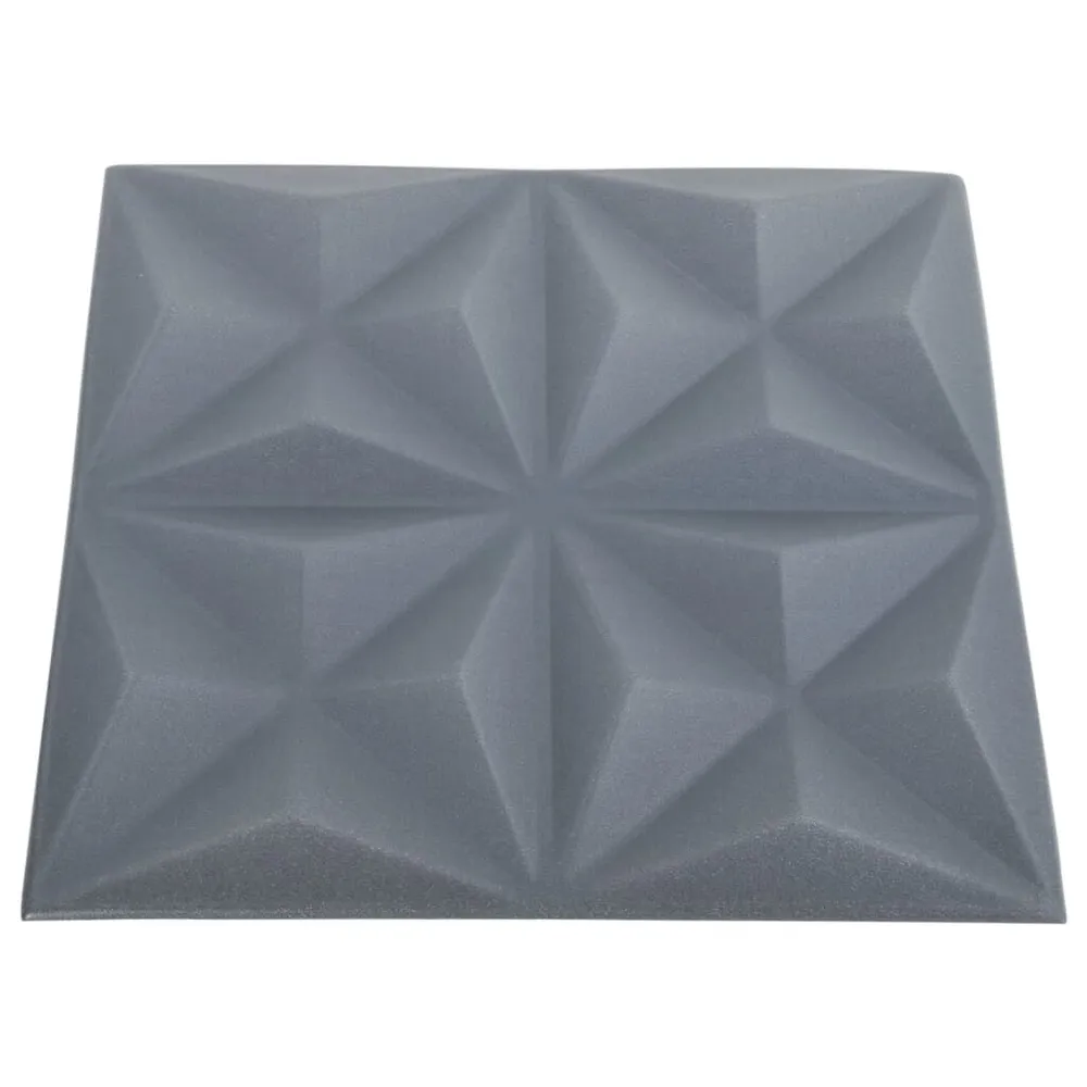 Règle à couper Panneaux muraux 3D 12 pcs 50x50 cm gris origami 3 m²