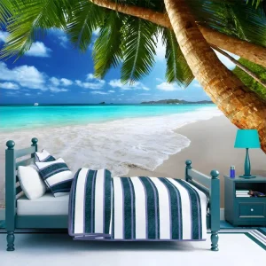 Certifié Écologique Papier peint intissé Paysages Île tropicale : Taille - 100 x 70 cm