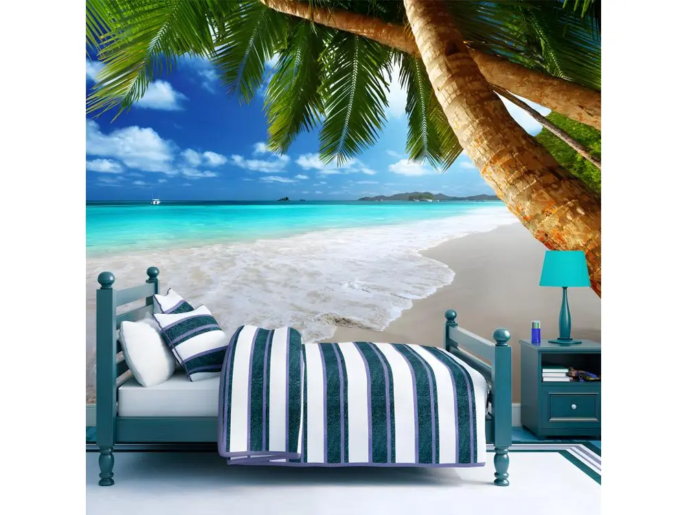 Certifié Écologique Papier peint intissé Paysages Île tropicale : Taille - 100 x 70 cm
