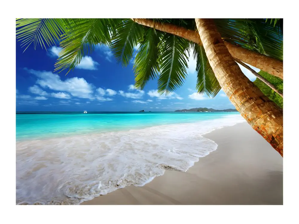 Certifié Écologique Papier peint intissé Paysages Île tropicale : Taille - 100 x 70 cm