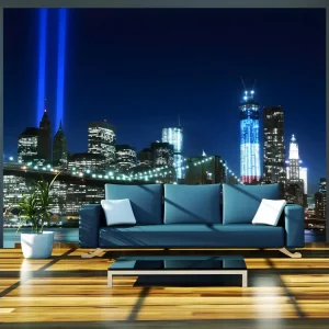 Couteau à enduire Papier peint intissé Ville et Architecture Floodlights over NYC : Taille - 200 x 154 cm