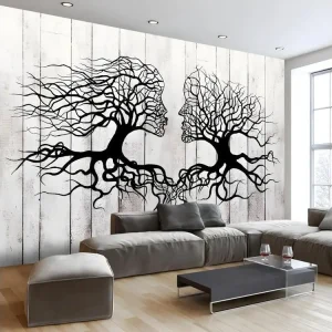 Papier peint intissé Abstractions Kiss Trees : Taille - 200 x 140 cm pour papier peint lourd