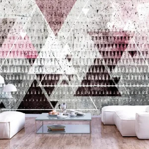 Papier peint intissé Fonds et Dessins Triangles : Taille - 200 x 140 cm Couleur Bleu Canard