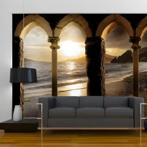 Papier peint intissé Paysages Castle on beach : Taille - 350 x 245 cm