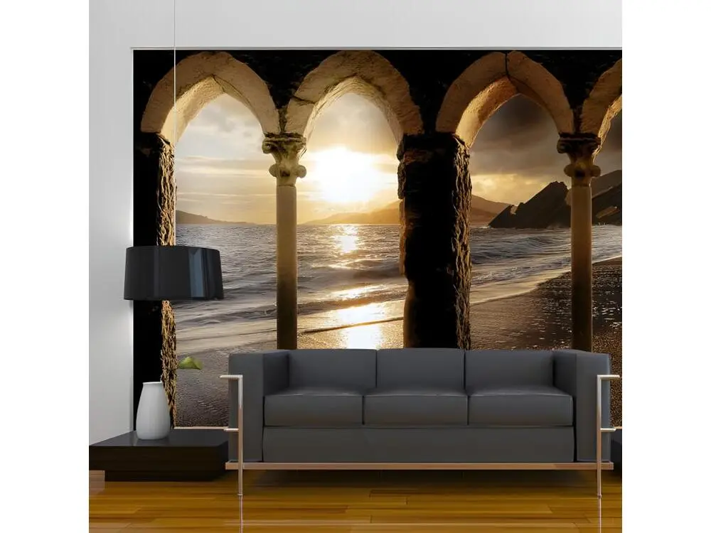 Papier peint intissé Paysages Castle on beach : Taille - 350 x 245 cm