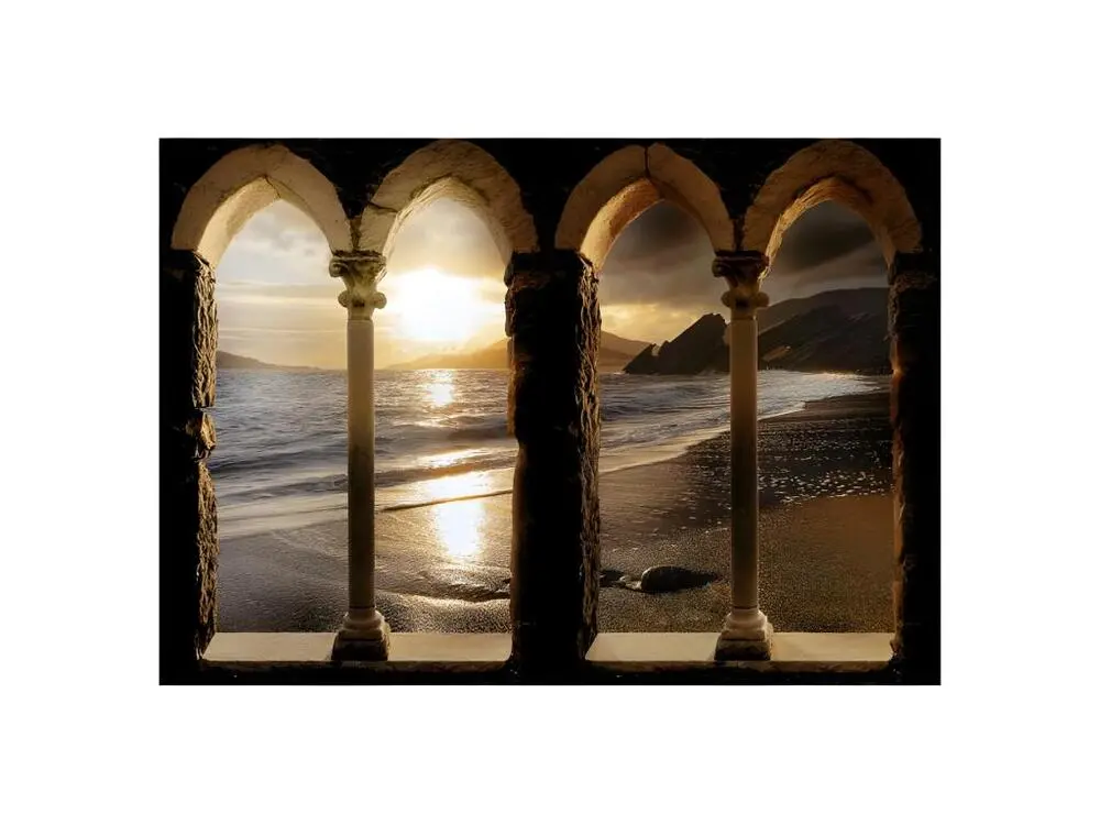 Papier peint intissé Paysages Castle on beach : Taille - 350 x 245 cm