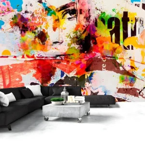 Papier peint intissé Street art City Collage : Taille - 200 x 140 cm en rouleau de 10 mètres