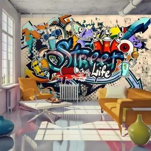 Papier peint intissé Street art Street Life : Taille - 100 x 70 cm pour découpe précise