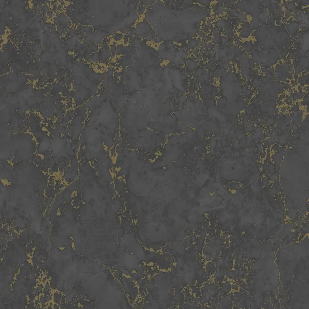 Professionnel Haute Adhérence DUTCH WALLCOVERINGS Papier peint Motif de marbre Noir et doré