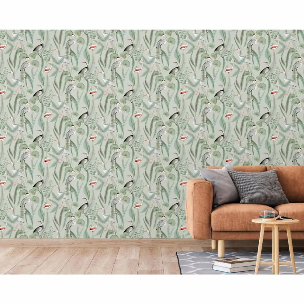Professionnel Haute Adhérence DUTCH WALLCOVERINGS Papier peint Flamingo Menthe
