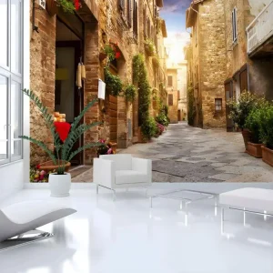 Professionnel Haute Adhérence Papier peint intissé Ville et Architecture Colourful Street Tuscany : Taille - 200 x 140 cm