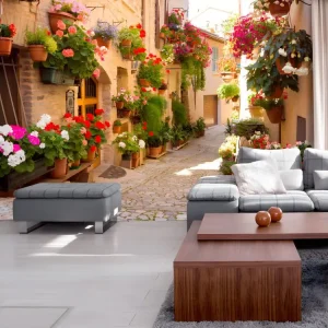 Professionnel Haute Adhérence Papier peint intissé Ville et Architecture Alley Spello (Italy) : Taille - 200 x 140 cm