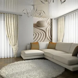 Règle à couper Papier peint intissé Orient Sable et galet zen : Taille - 250 x 193 cm